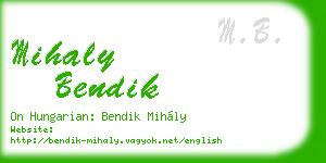 mihaly bendik business card
